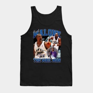 Karl Malone The Mail Man Basketball Legend Signature Vintage Retro 80s 90s Bootleg Rap Style Tank Top